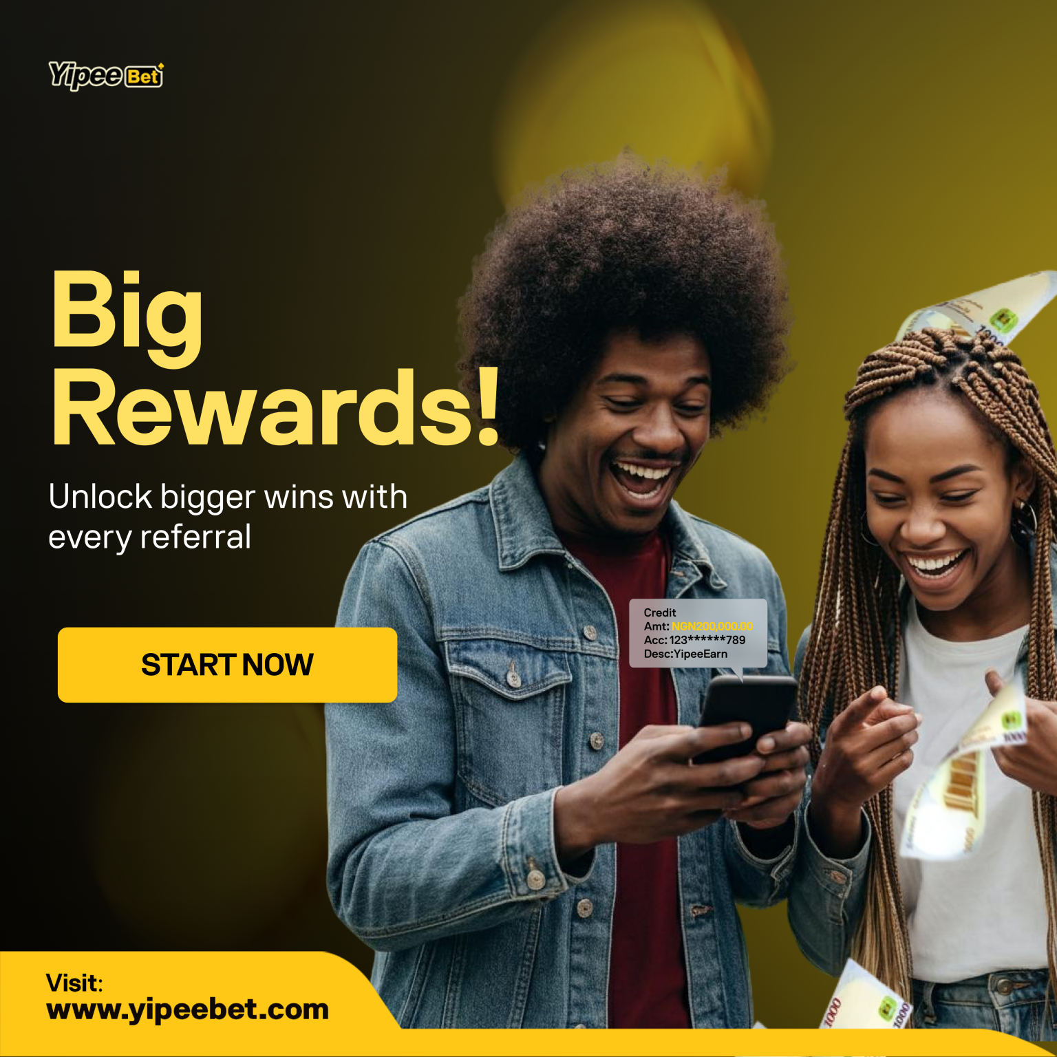 Big Rewards, Unlock Bigger Wins with Every Referral on YipeeEarn