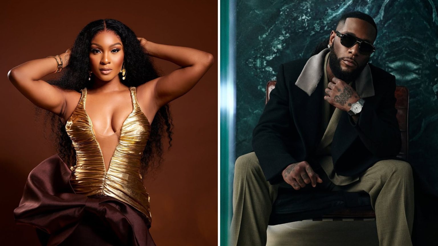 Osas Ighodaro and Burna Boy join forces for a movie collaboration