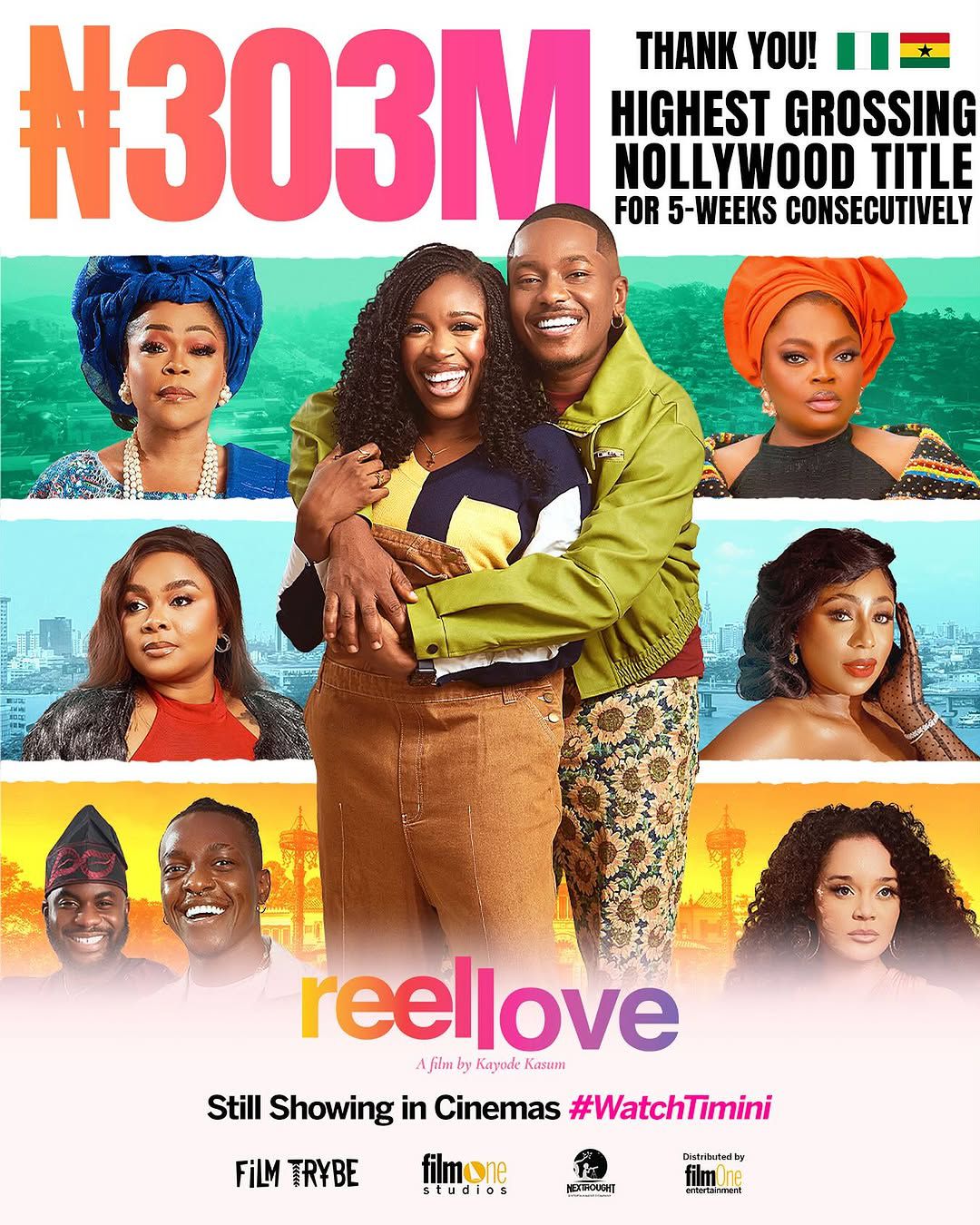 Timini Egbuson’s ‘Reel Love’ dominates Nollywood box office for five consecutive weeks with ₦303 million